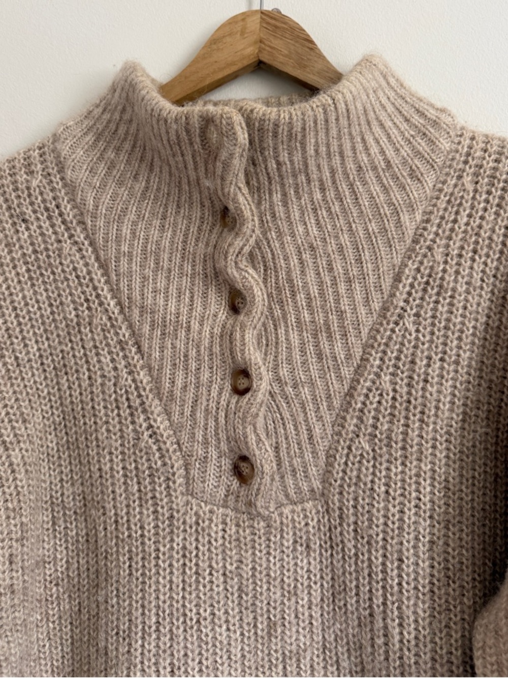 Hatch Maternity Jo Sweater Sz 0 Beige Cotton Alpaca - Picture 4 of 10